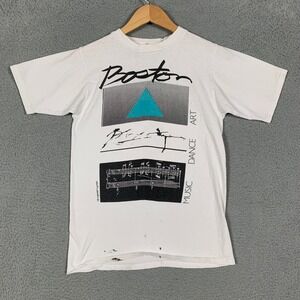 Vintage 80s Gravity Graphics Boston T-Shirt Small S Music Dance Art Abstract VTG